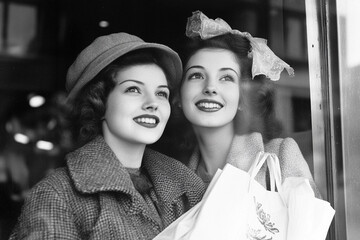  Patricia Marie Andrews and Model Window Shopping, 1948
