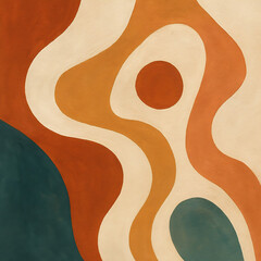 Minimal Abstract Landscape with Earth Tones