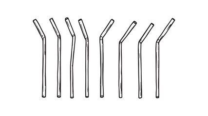 Stainless Steel Straw line art eco friendly