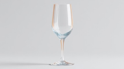minimalistic image of single elegant champagne flute on simple white background