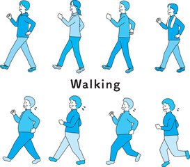 歩く人物のセット