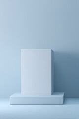 Fototapeta premium minimalistic podium on clean background is ready for displaying fashion items with ample copy space