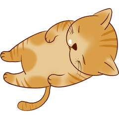 Cute orange cat sleeping soundly, suitable for printing on the surface of objects.