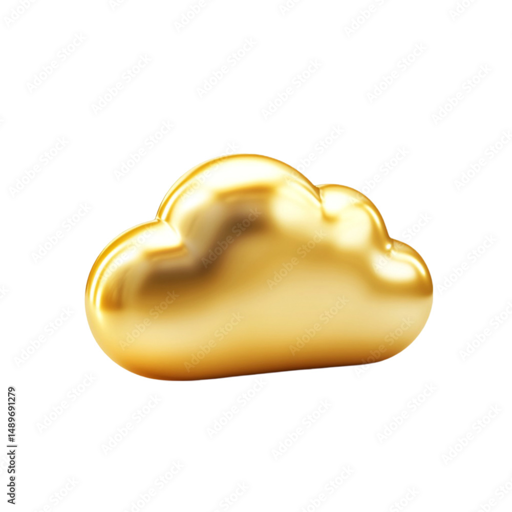 Aufkleber golden cloud icon digital technology storage data cloud computing network internet server online