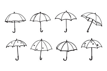Umbrella line art and black color