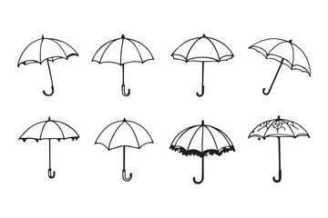 Umbrella line art and black color