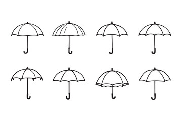 Fototapeta premium Umbrella line art and black color