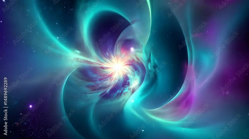 Poster celestial swirl a journey through the cosmic vortex of light and color