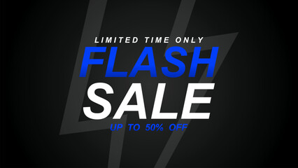 Flash sale discount banner template. vector illustration