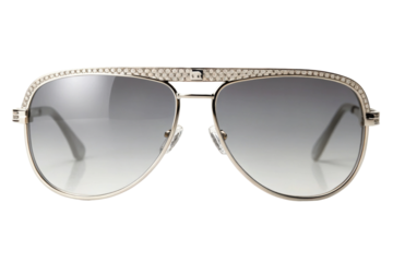 PNG Elegant gold aviator sunglasses with gradient lenses and decorative frame