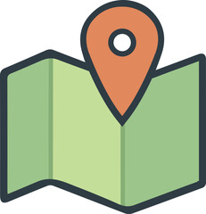 Map with pin illustration