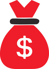 This 3D red button presents a dollar sign icon, a symbol of dollar currency in business and finance