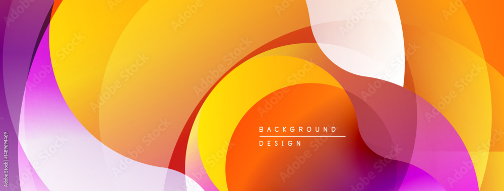 Poster abstract vibrant background. overlapping shapes create dynamic, modern visual effect. warm colors do
