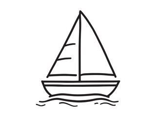 Sailboat vector line art