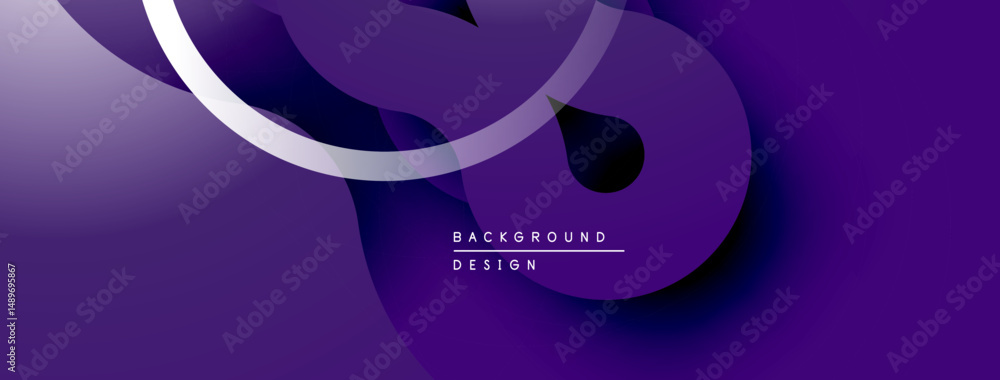 Aufkleber abstract purple design features flowing shapes, gradients, white line. modern background suitable fo