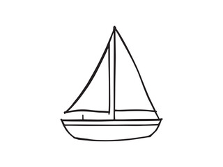 Sailboat vector line art