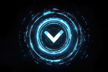 Confirmation interface with glowing rings