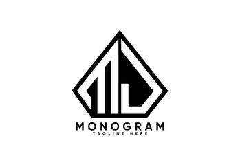 MJ letter creative monogram vector logo design.