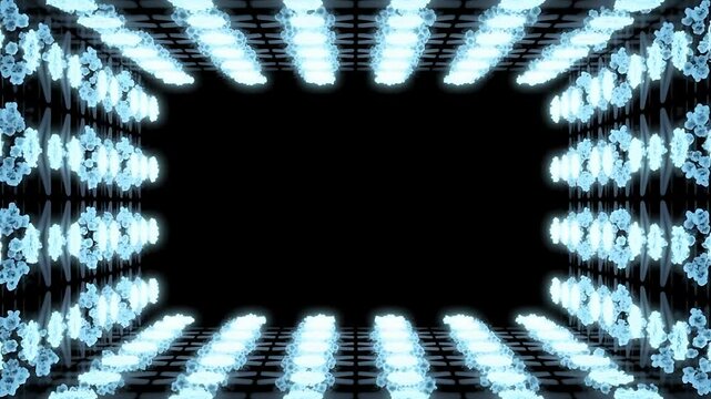 Abstract Glowing Blue Grid Frame, Digital Art Background