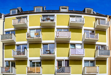 typical facade of an apartment house