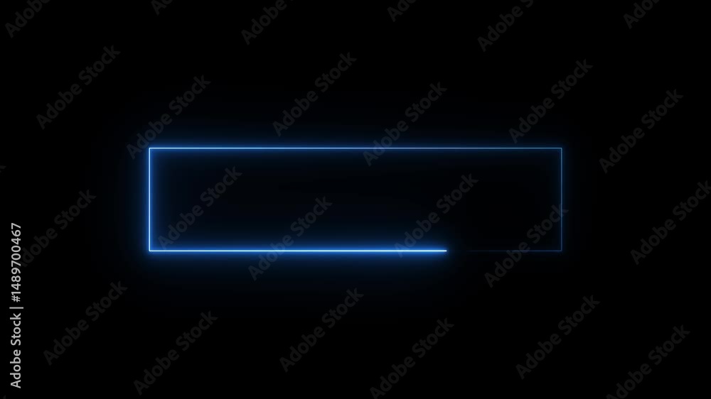 Poster bright neon effect rectangle frame loop background. animation of glowing neon rectangles abstract ba