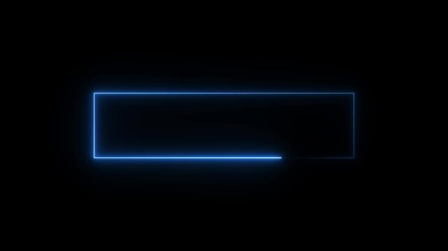 Bright neon effect rectangle frame Loop background. Animation of glowing neon rectangles abstract background.