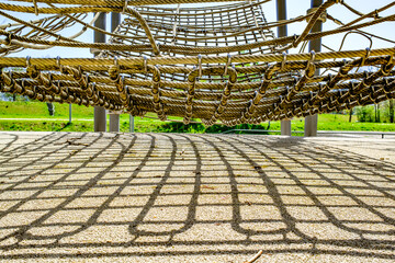 climbing ropes at a playground