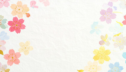 Obraz premium Pastel Cherry Blossom Floral Frame Spring Background Texture