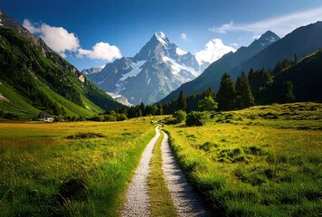 Obraz premium mountain road in the alps, road to mountains