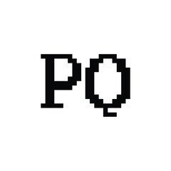Obraz premium PQ monogram logo design letter text name symbol monochrome logotype alphabet character simple logo