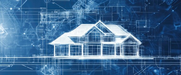 Architectural Design Blueprint of a Modern Home