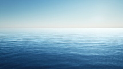 Calm ocean, blue water, clear sky, serene seascape, background for website
