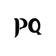 PQ monogram logo design letter text name symbol monochrome logotype alphabet character simple logo