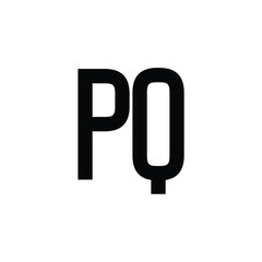 PQ monogram logo design letter text name symbol monochrome logotype alphabet character simple logo