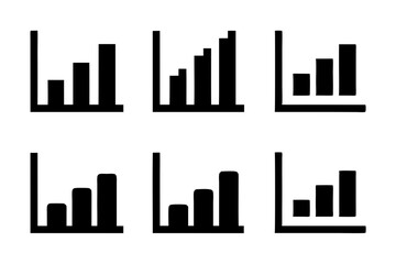 Bar chart growth indicator silhouette vector illustration