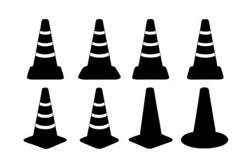 Barrier cone silhouette vector illustration