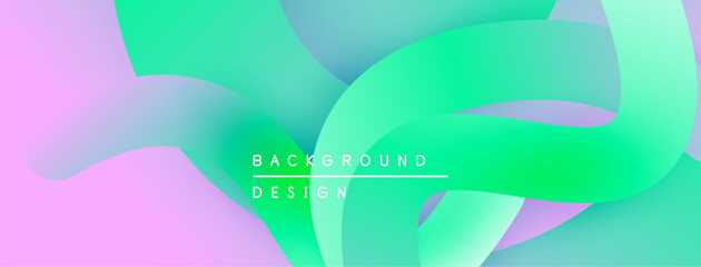 Abstract fluid shapes blend vibrant pinks, greens, purples. Modern design evokes movement, energy, soft gradients. Background features text background, design.