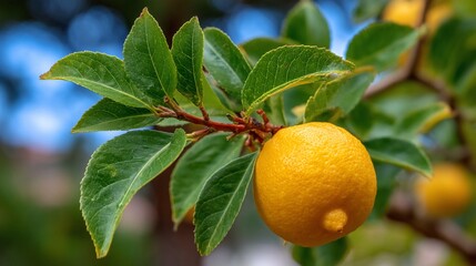 Bright lemon sunlit leaves