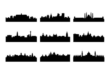 Obraz premium Cityscape silhouette vector illustration