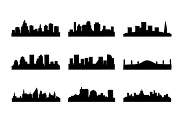Naklejka premium Cityscape silhouette vector illustration