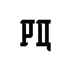 PQ monogram logo design letter text name symbol monochrome logotype alphabet character simple logo