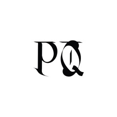 PQ monogram logo design letter text name symbol monochrome logotype alphabet character simple logo