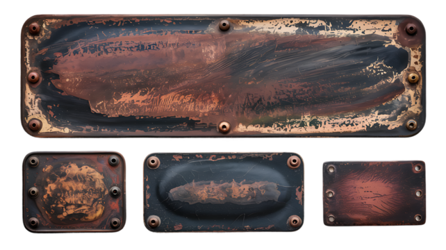 Isolated Rusty Metal Plates