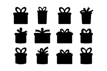 Gift box silhouette vector illustration