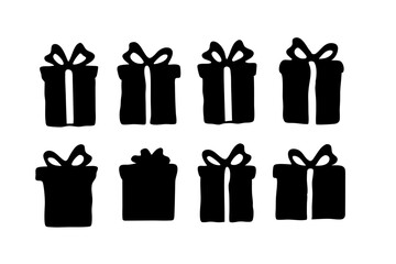 Gift box silhouette vector illustration