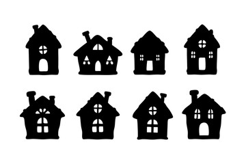 Gingerbread house silhouette vector illustration