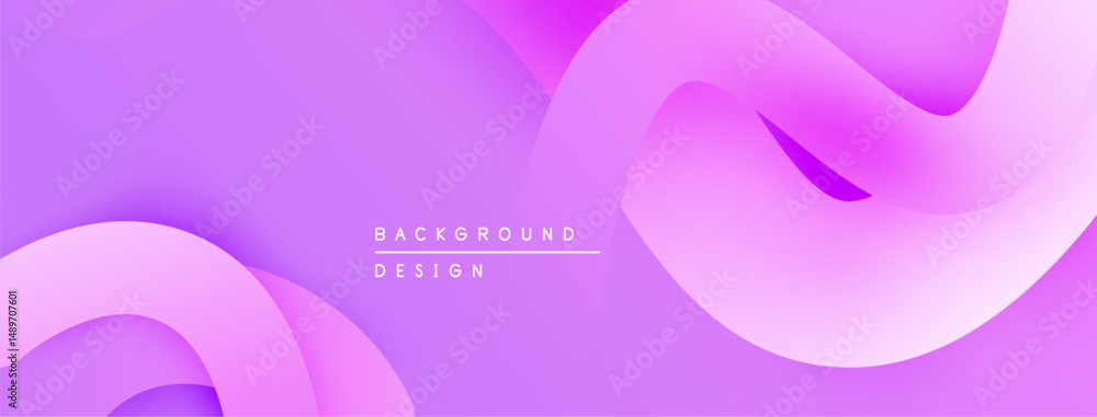 Poster Abstract purple background. Smooth curves create flowing shapes, soft gradients, modern design. Minimalist aesthetic, vibrant colors.