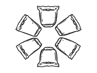 Antiseptic Wipes line art vector illustration