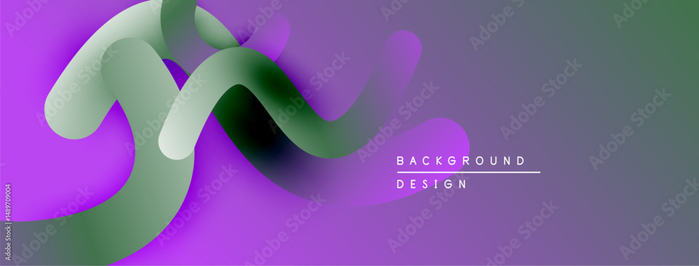 Poster Abstract fluid shapes, purple hues, gradient background. Modern design element for digital projects, presentations. Smooth curves create dynamic visual.