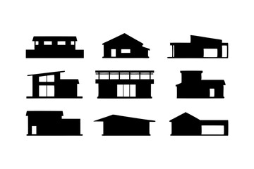 Modern house silhouette vector illustration